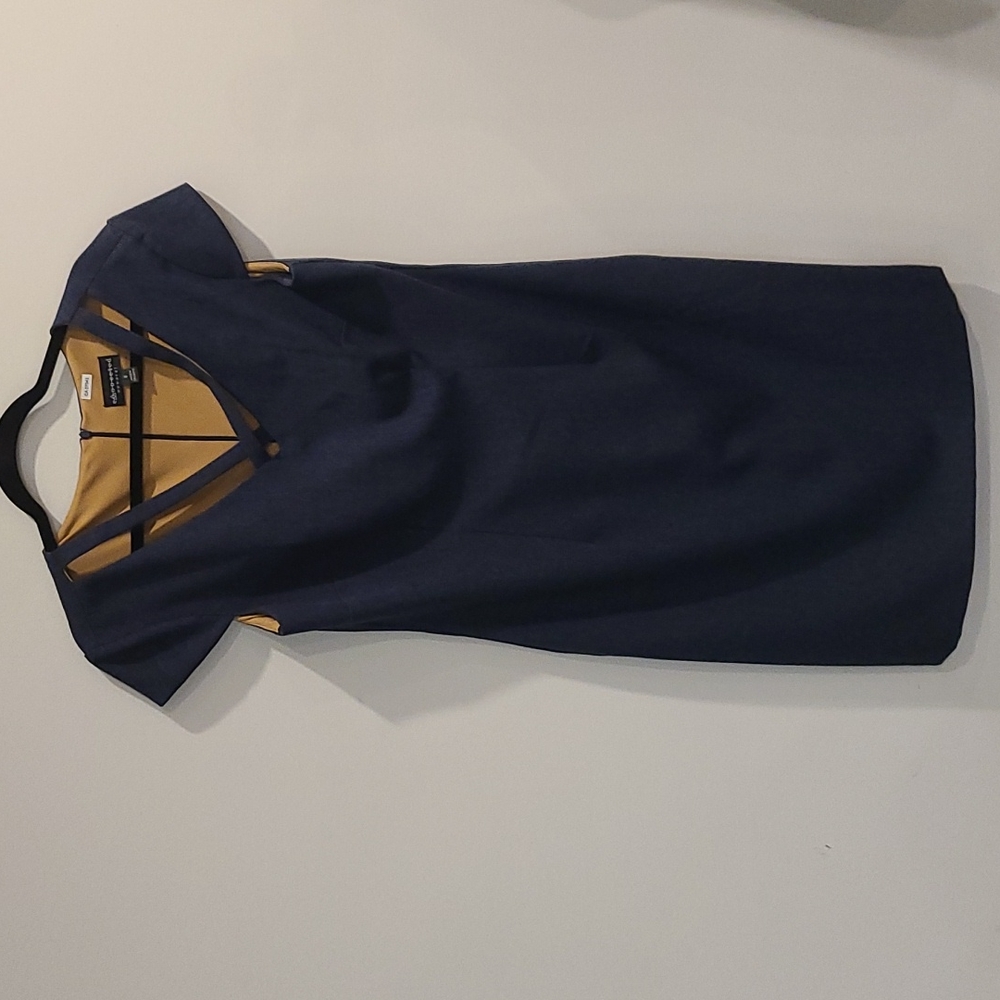 Connected apparel blue criss cross dress